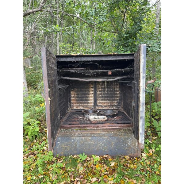 Outdoor Metal Gas Smoker with Gauges. 