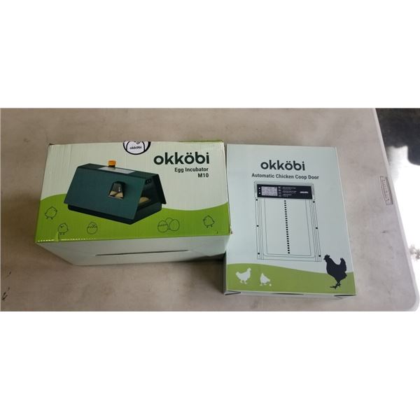 OKKOBI M10 EGG INCUBATOR AND OKKOBI AUTOMATIC CHICKEN COOP DOOR