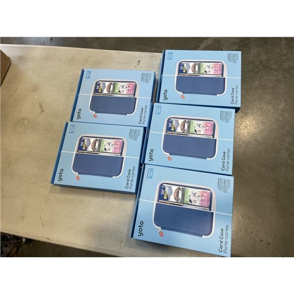 5 NEW YOTO CARD CASES. EACH CASES HOLDS 64 CARDS