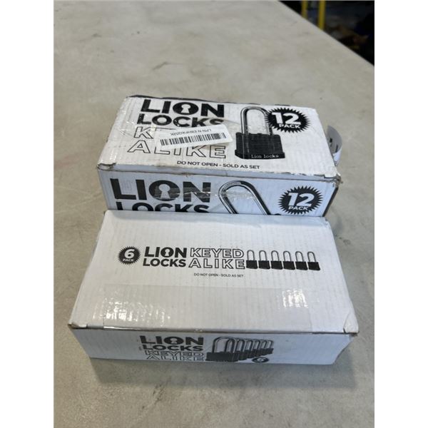 18 LION LOCKS KEYED A LIKE