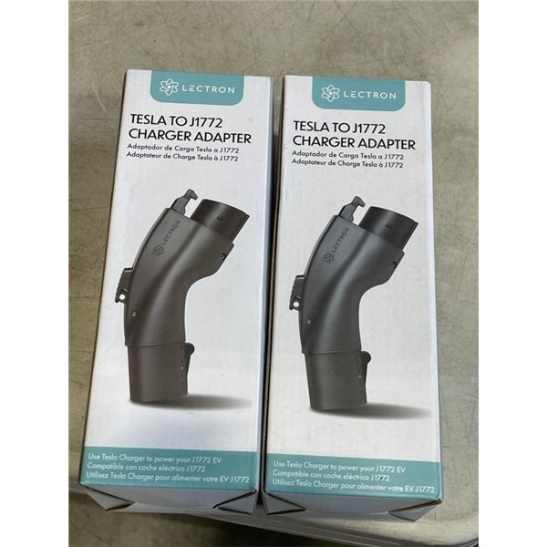 2 NEW LECTRON TESLA TO J1772 CHARGER ADAPTER