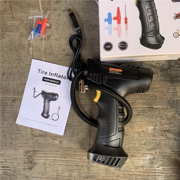 NEW 150 PSI PORTABLE CORDLESS TIRE INFLATOR WITH LITHIUM ION BATTERY
