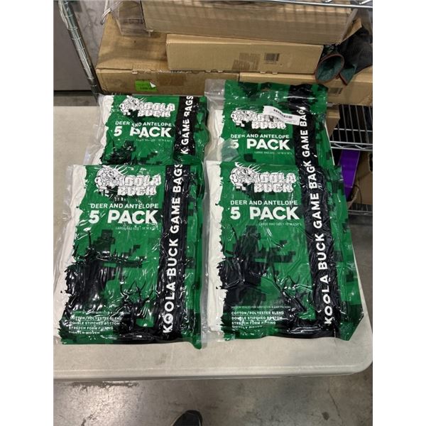 4 NEW KOOLA BUCK GAME BAGS 5 PACKS. LARGE BAG SIZE