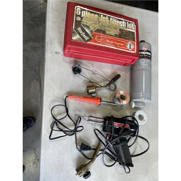 TRAY OF PROPANE TORCHES TO TANK