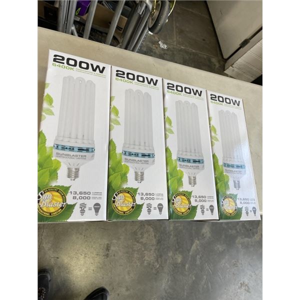 4 BOXES SUN BLASTER HORTICULTURAL LIGHTING. 13,650 LUMENS. 200W