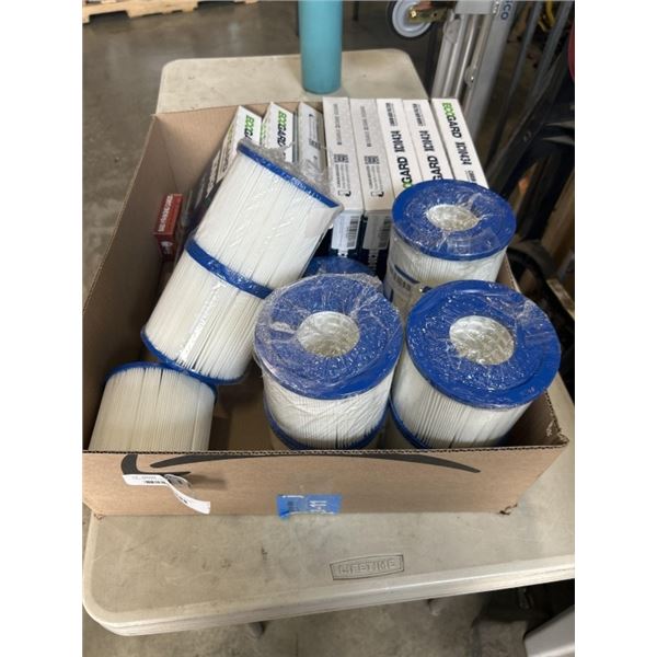 TRAY OF 8 ECOGARD CABIN AIR FILTERS, GUARDIAN FILTRATION PRODUCTIONS FILTERS, AND BAD PARKING CARDS