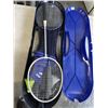 Image 2 : PORTABLE TRAVEL BADMINTON NET, RACQUET SET AND YOGA MATT