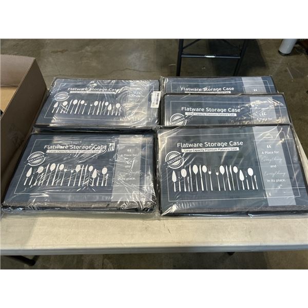 5 NEW PACK FLATWARE STORAGE CASE
