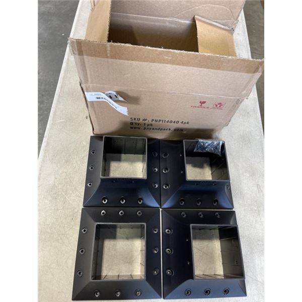 3 PACKS MYARD 4"X4"  BLACK POST BASE COVER