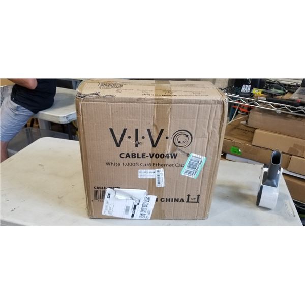 VIVO WHITE 1,000 FT CAT 6 ETHERNET CABLE