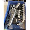 Image 2 : PLASTIC TOTE OF WOOD SCREWS AND PLASTIC TRAY OF ELECTRICAL PARTS