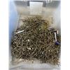 Image 3 : PLASTIC TOTE OF WOOD SCREWS AND PLASTIC TRAY OF ELECTRICAL PARTS