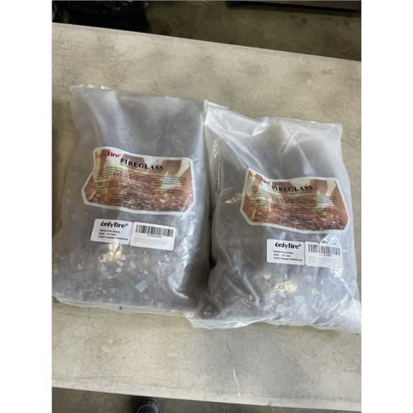 2 BAGS ONLY FIRE FIREGLASS. 1/4 INCH, COPPER REFLECTIVE COLOR