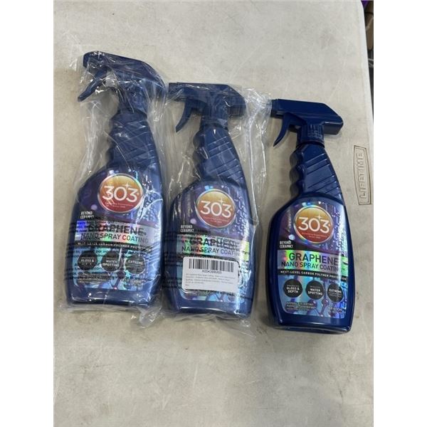 3 NEW 303 GRAPHENE NANO SPRAY COATING CARBON POLYMER PROTECTION. 473ML PER BOTTLE