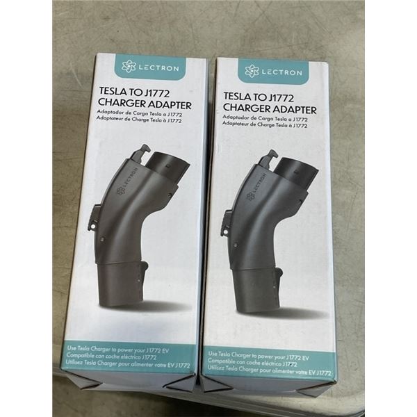 2 NEW LECTRON TESLA TO J1772 CHARGER ADAPTER