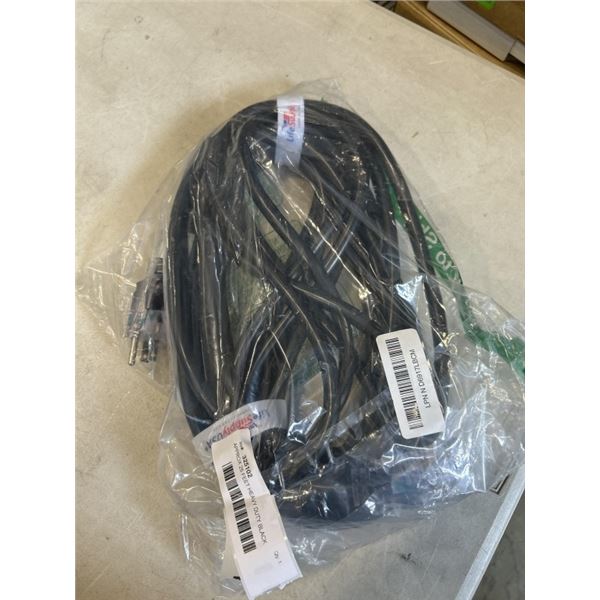 APPROX 25 FEET HEAVY DUTY BLACK EXTENSION CORD. 3X12AWG