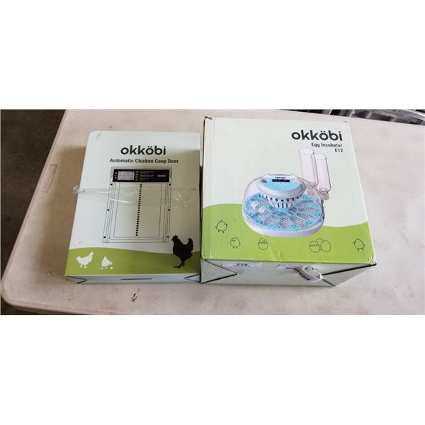 OKKOBI E12 EGG INCUBATOR AND OKKOBI AUTOMATIC CHICKEN COOP DOOR