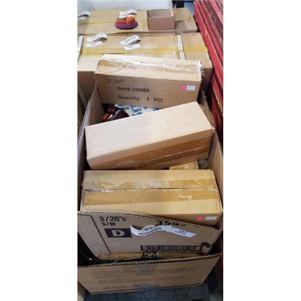 HUGE CASE OF NEW PLASTIC BEER PIUTCHERS AND BOX OF NEW WOODEN DECOR AND CANDLE HOLDERS
