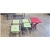 Image 1 : 4 FOLDING CAMP STOOLS AND FOLDING PLASTIC TABLE