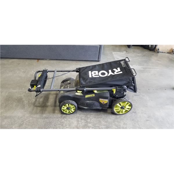 RYOBI 40V SELF PROPELLED BRUSHLESS LAWN MOWER. AS IS