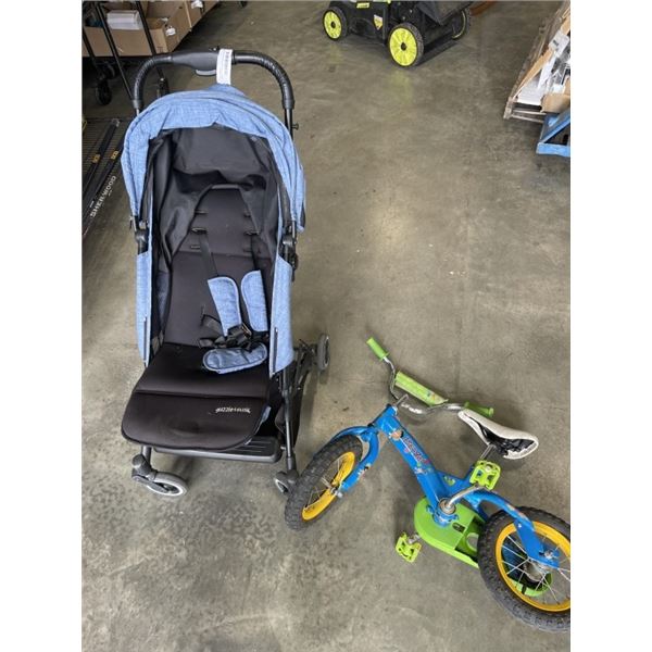 GUZZIE & GUSS KIDS FOLDING STROLLER AND DORA THE EXPLORER YOUTH BIKE