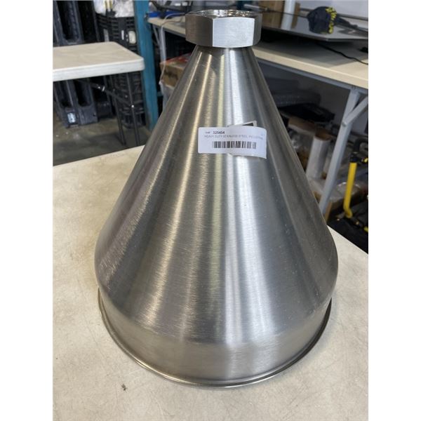 HEAVY DUTY STAINLESS STEEL INDUSTRIAL FUNNEL. 16" DIAMETER