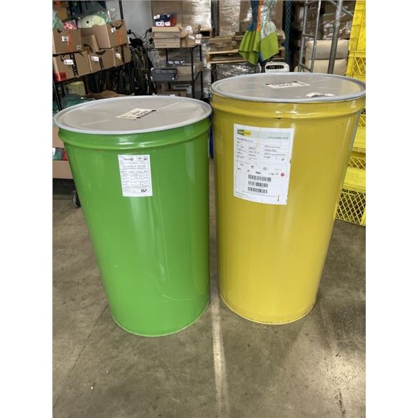 2 METAL FOOD GRADE BARRELLS WITH LIDS