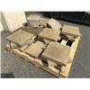 Image 1 : ASSORTED 12 X 12 PAVER STONES, AND 2 BLOCKS, SOME PAVERS ARE CRACKED IN HALF, APPROX 12 GOOD STONES