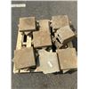 Image 4 : ASSORTED 12 X 12 PAVER STONES, AND 2 BLOCKS, SOME PAVERS ARE CRACKED IN HALF, APPROX 12 GOOD STONES