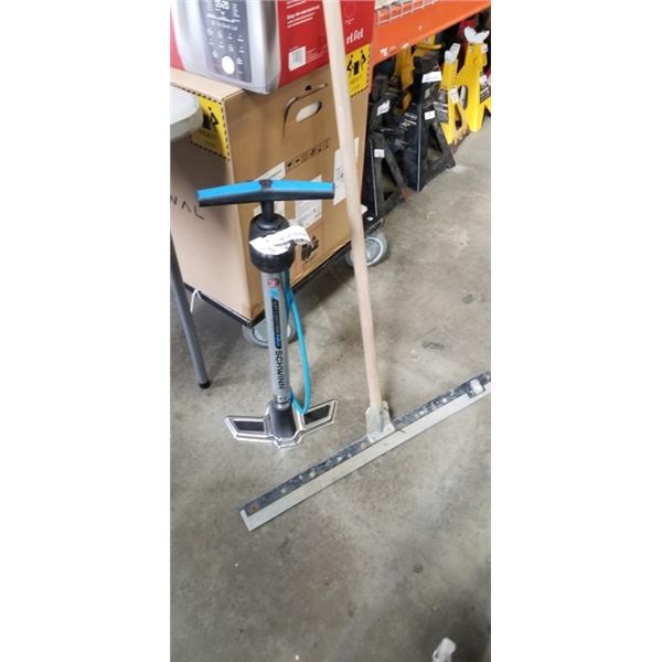 SCHWINN FLOOR BIKE PUMP AND SQUEEGIE