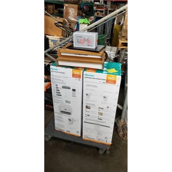 LOT OF DEFECTIVES, 2 A/C UNITS, 2 MAXFREE SCREENS, VITURE ULTRA GLASSES AND SONY LAPTOP