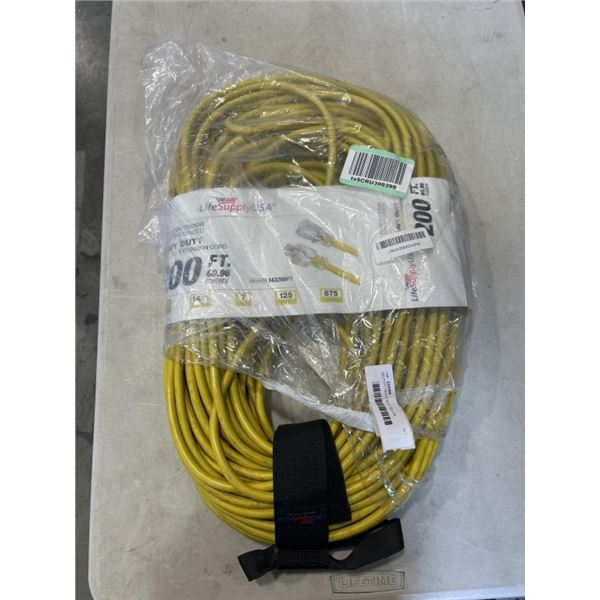 200 FOOT HEAVY DUTY YELLOW EXTENSION CORD. 14AWG/3C