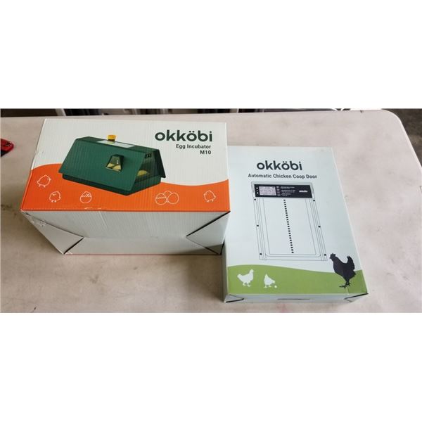 OKKOBI M10 EGG INCUBATOR AND OKKOBI AUTOMATIC CHICKEN COOP DOOR