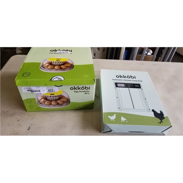 OKKOBI M12 EGG INCUBATOR AND OKKOBI AUTOMATIC CHICKEN COOP DOOR