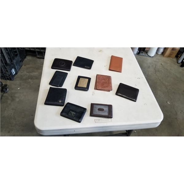 9 LEATHER WALLETS AND BILLFOLDS