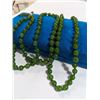 Image 1 : VINTAGE HAND KNOTTED GREEN JADE BEADS NECKLACE W/ TASSELS