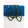 Image 2 : VINTAGE HAND KNOTTED GREEN JADE BEADS NECKLACE W/ TASSELS