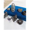 Image 3 : 8 VINTAGE MISC RHIESTONES AND OTHER RINGS