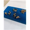 Image 2 : GOLD PLATED RING, PAIR OF EARRINGS AND #1 GRANDMA PIN