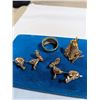 Image 3 : GOLD PLATED RING, PAIR OF EARRINGS AND #1 GRANDMA PIN
