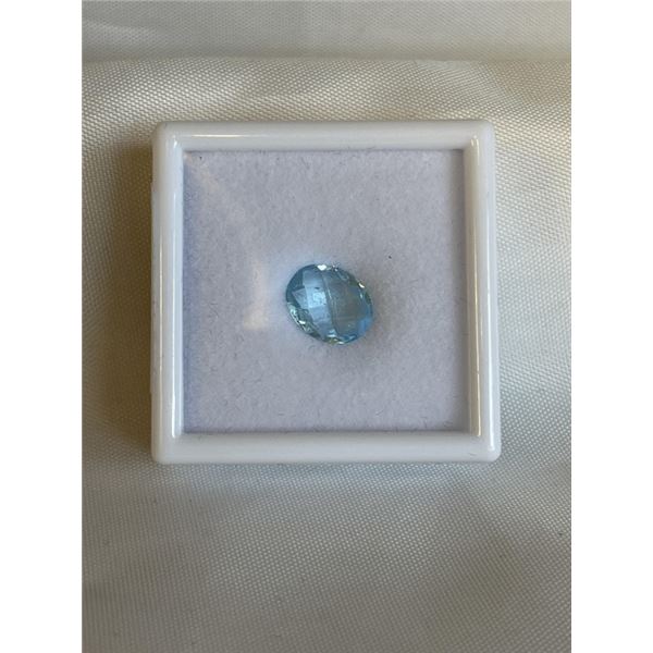 3.4CT NATURAL SWISS BLUE TOPAZ GEMSTONE, UNTREATED, OVAL CUT, RETAIL $425
