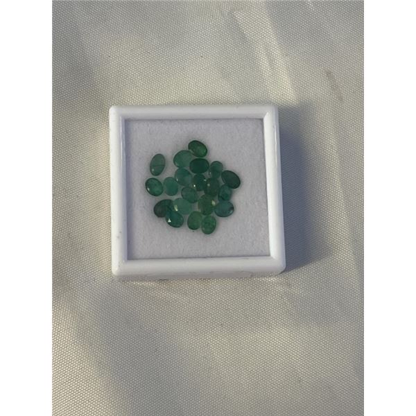 5.5CT NATURAL EMERALD GEMSTONE PARCEL (20) UNTREATED, OVAL CUT, RETAIL $1540