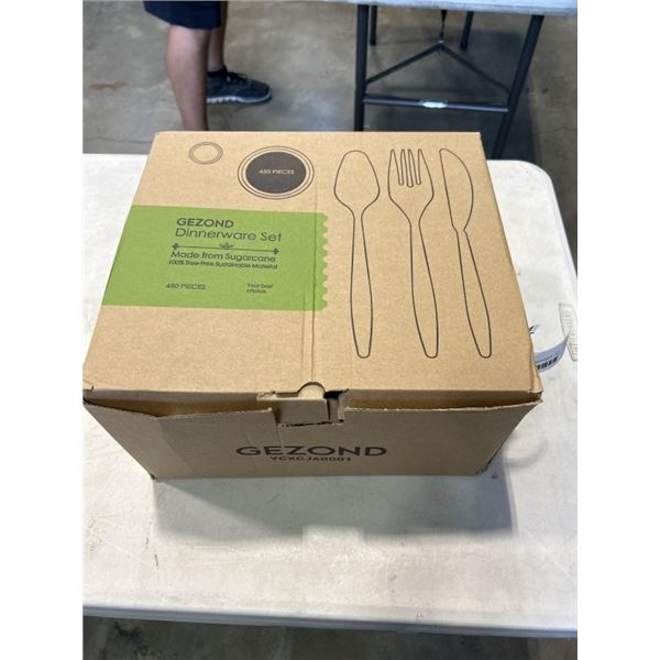 GEZOND 450 PIECE DINNERWARE SET. MADE FROM SUGAR CANE