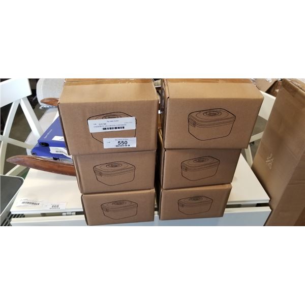6 NEW WHITE VACUUM SEAL CONTAINERS