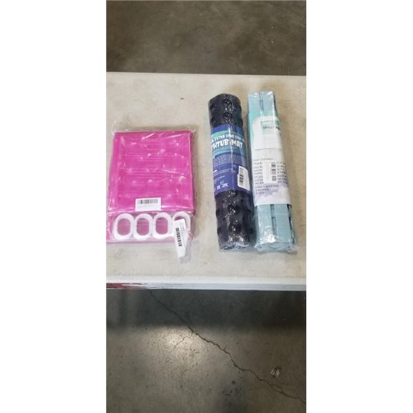 NEW ADWAITA SHOWER CURTAIN/LINER AND YINENN EXTRA LONG BATHTUB MAT AND YOLIFE BATH MAT
