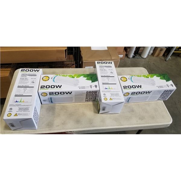 4 BOXES SUN BLASTER HORTICULTURAL LIGHTING. 13,650 LUMENS. 200W
