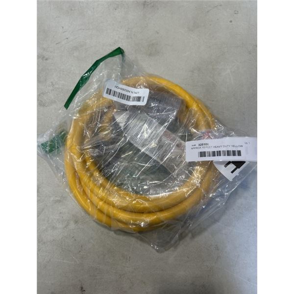 APPROX 10 FEET HEAVY DUTY YELLOW EXTENSION CORD. 10AWG/3C