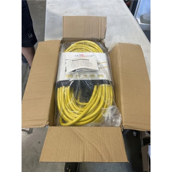 100 FOOT HEAVY DUTY LIGHTED YELLOW EXTENSION CORD. 12AWG/3C