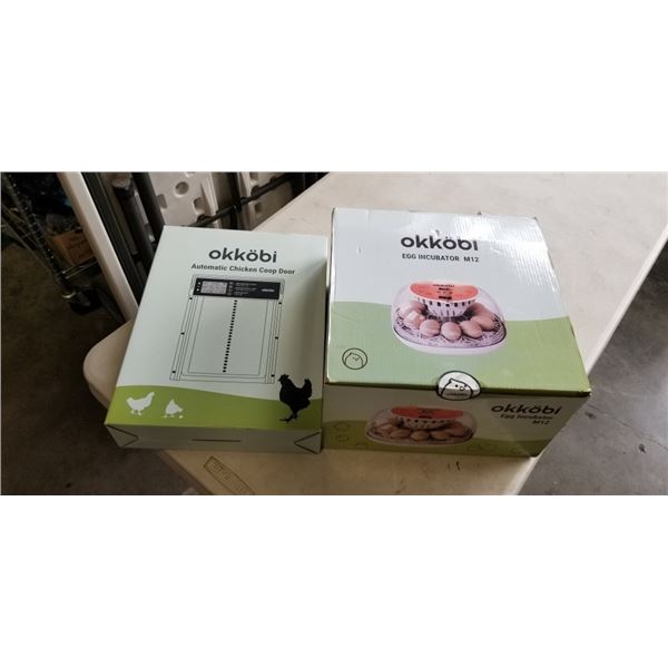OKKOBI M12 EGG INCUBATOR AND OKKOBI AUTOMATIC CHICKEN COOP DOOR