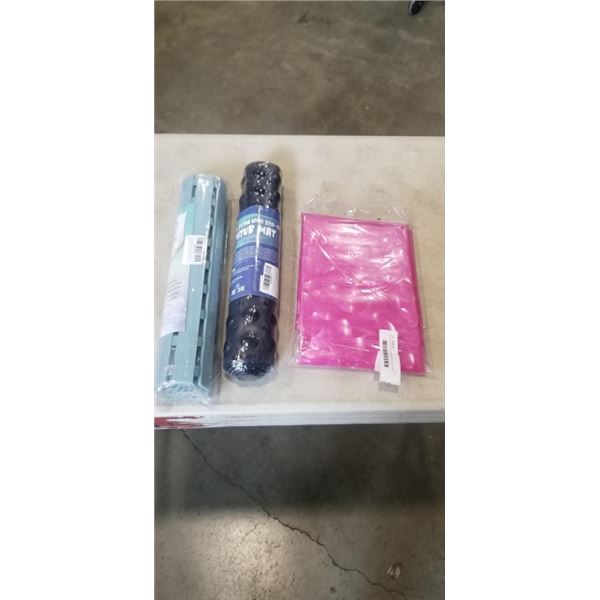 NEW ADWAITA SHOWER CURTAIN/LINER AND YINENN EXTRA LONG BATHTUB MAT AND YOLIFE BATH MAT